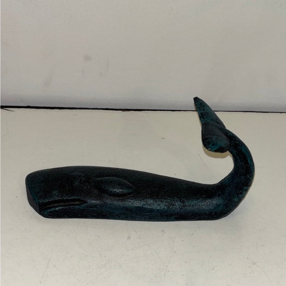 Seaworn Blue Cast Iron Whale Hook - 6" - Picture 5 of 9